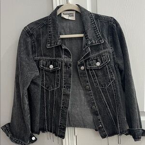 Savanna Jane Studded Black Denim Jacket
